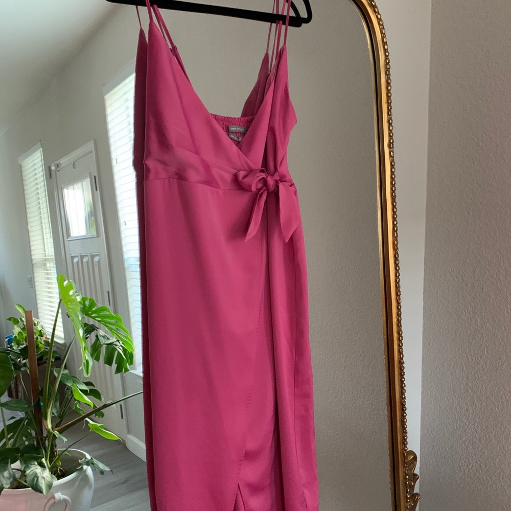 Urban Outfitters Pink Satin Wrap dress